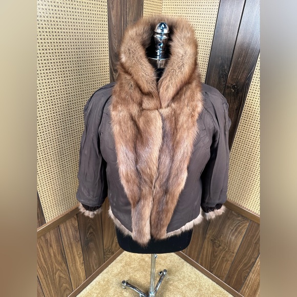 BEAUTIFUL VINTAGE NATURAL RUSSIAN SABLE FUR COAT JACKET BOLERO SMALL 4 - 6 - Picture 7 of 10
